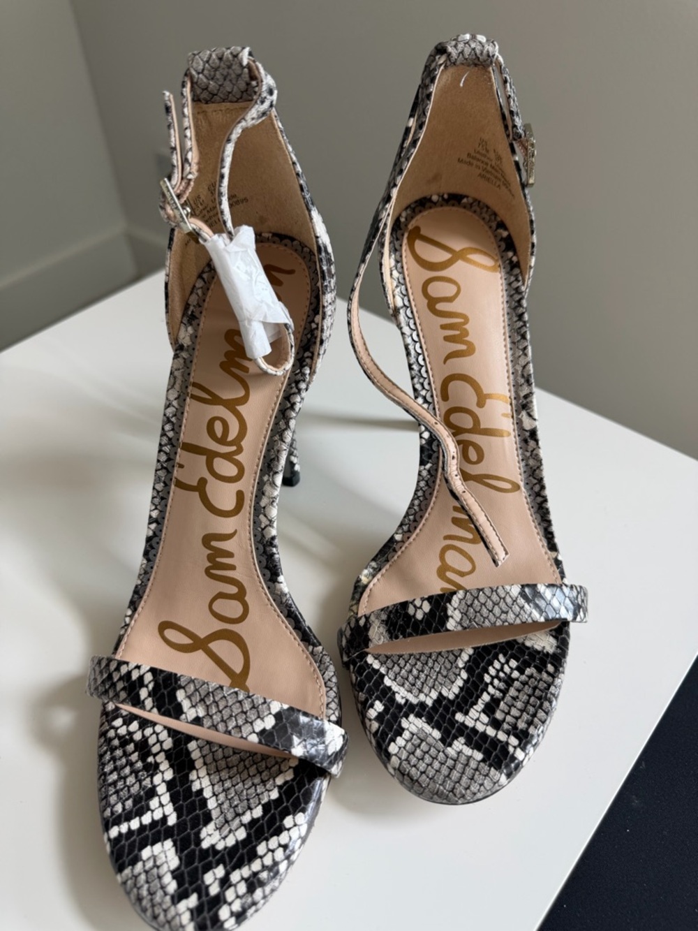 Sam Edelman Snake-Print Heel Sandals